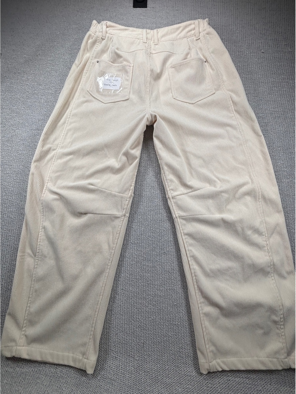 Barrel Cords Women's Large 10/12 Cream Corduroy Pants
